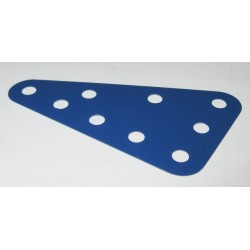 Plaque flexible triangulaire Meccano 5x3 trous bleue