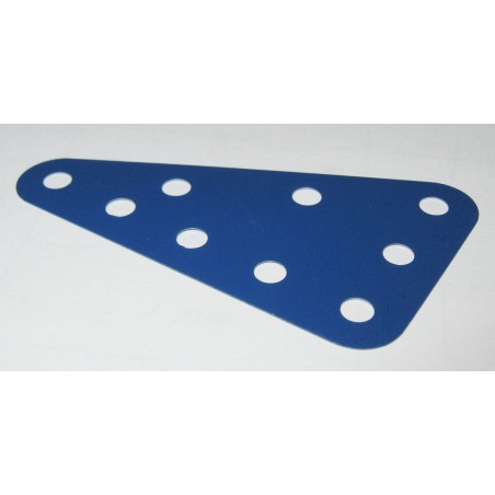Plaque flexible triangulaire Meccano 5x3 trous bleue