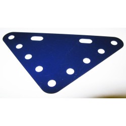Plaque flexible triangulaire Meccano 5 x 5 trous bleue