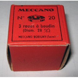 Roues à boudin Meccano 28 mm