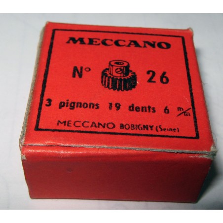 Pignons 19 dents Meccano 6 mm