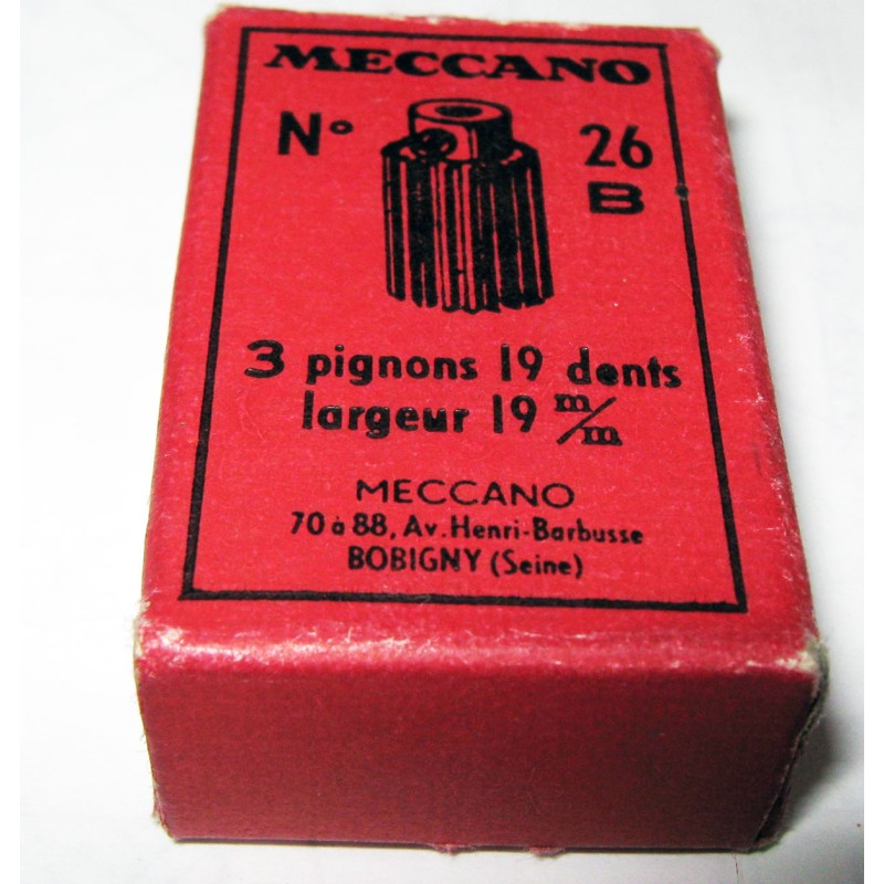 Pignons Meccano 19 dents 19 mm