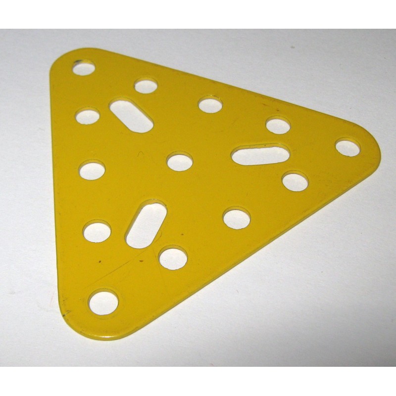 Plaque triangulaire Meccano 60 mm jaune