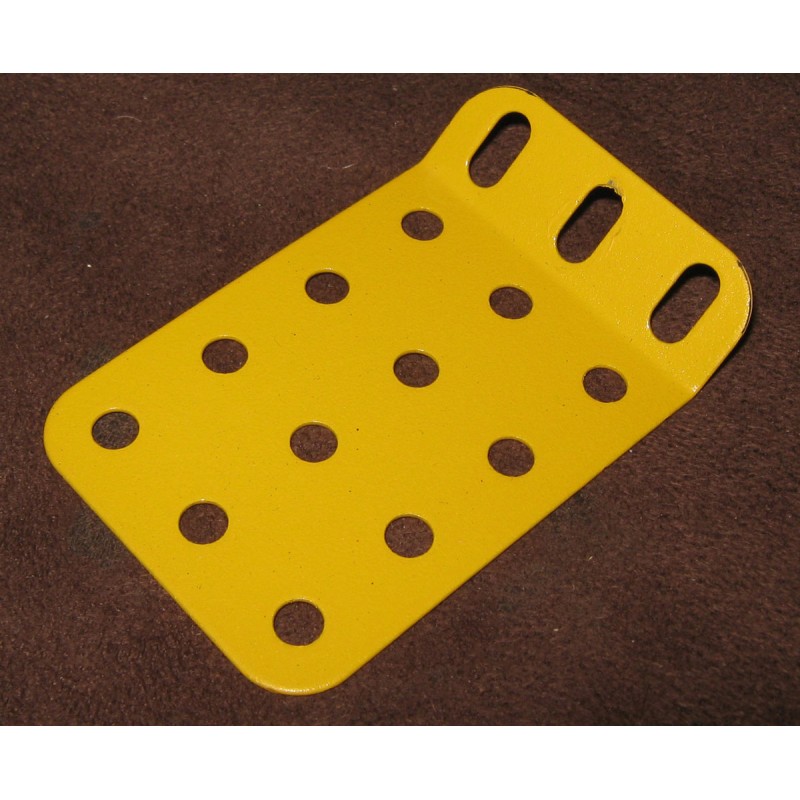 Plaque rigide Meccano 5 x 3 trous à 135° jaune paille