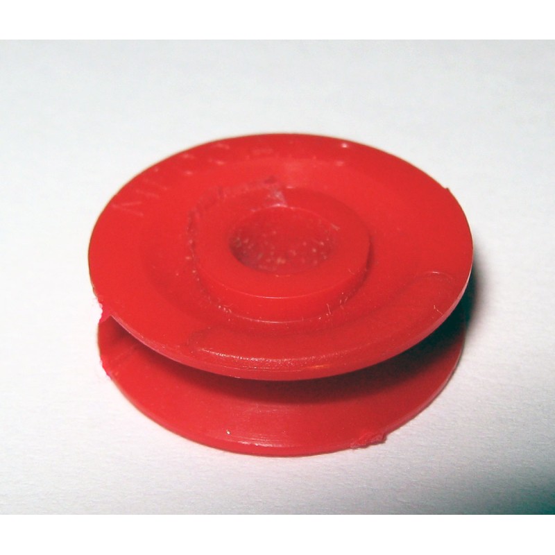 Poulie Meccano plastique de 12 mm sans moyeu rouge