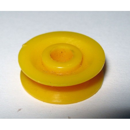 Poulie Meccano plastique de 12 mm sans moyeu jaune