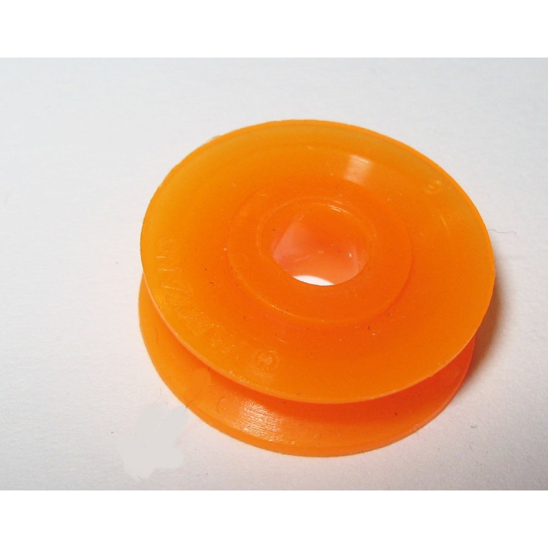 Poulie Meccano plastique de 12 mm sans moyeu orange