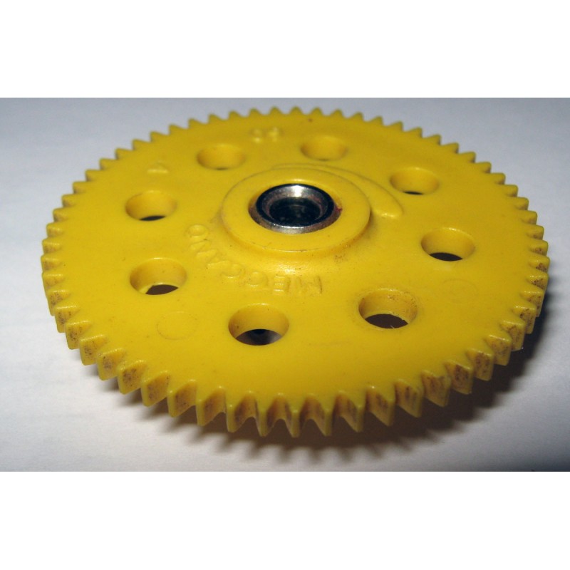 Roue dentée Meccano 60 dents plastique jaune