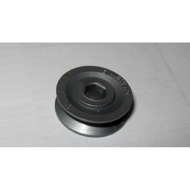 Poulie Meccano plastique de 12 mm sans moyeu grise 3 pans