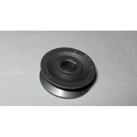 Poulie Meccano plastique de 12 mm sans moyeu grise 3 pans