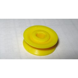 Poulie Meccano plastique de 12 mm sans moyeu jaune 3 pans