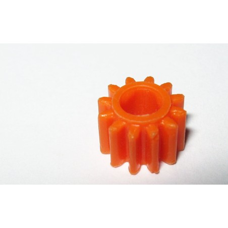 Pignon 12 dents Meccano 5 mm en plastique orange 3 pans