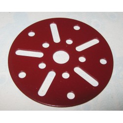 Plaque circulaire Meccano 63 mm rouge 10 trous