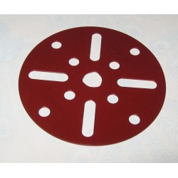 Plaque circulaire Meccano 63 mm rouge 8 trous