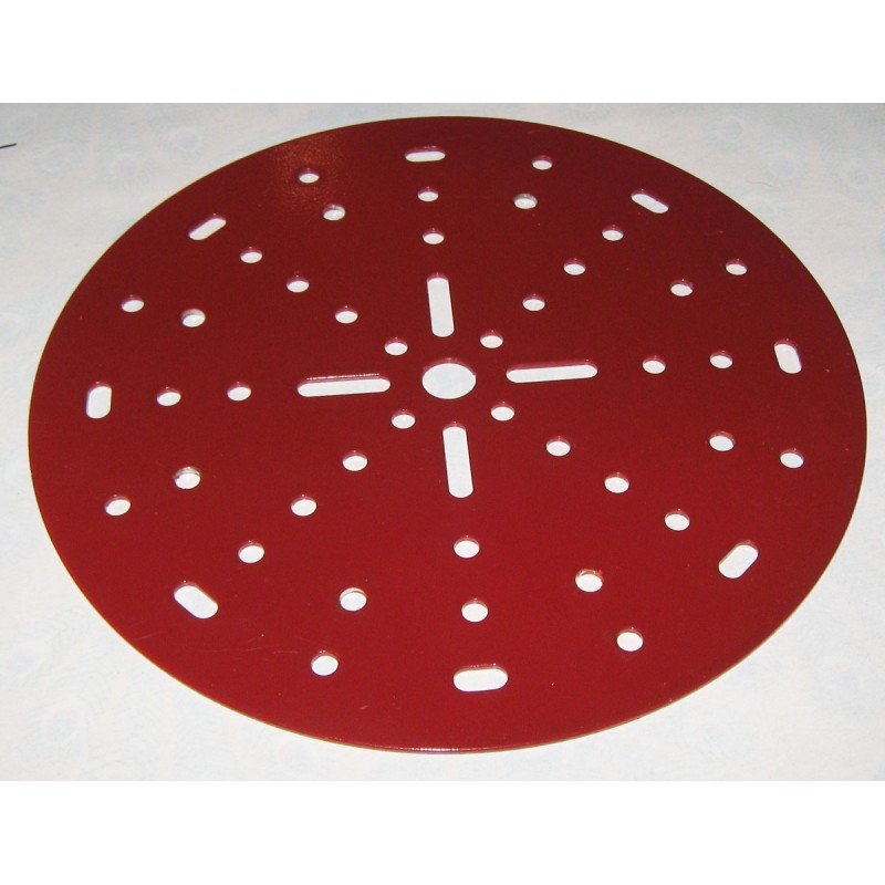 Plaque circulaire Meccano 150 mm rouge 40 trous