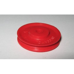 Poulie Meccano plastique 25 mm sans moyeu rouge