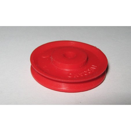 Poulie Meccano plastique 25 mm sans moyeu rouge