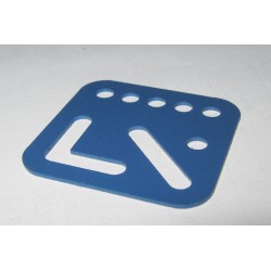 Plaque Meccano multifonction 3 x 3 trous bleue