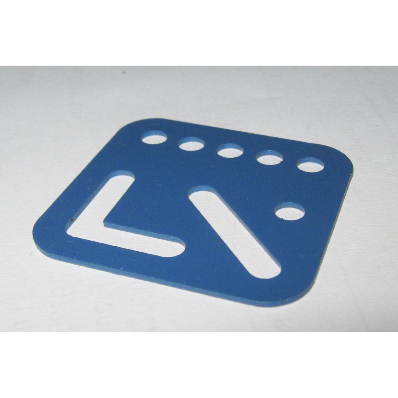 Plaque Meccano multifonction 3 x 3 trous bleue