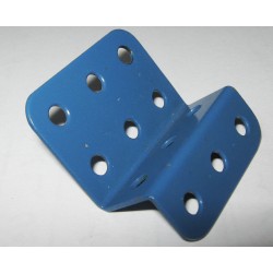 Equerre renversée Meccano 1 x 1 x 2, 3 trous bleue