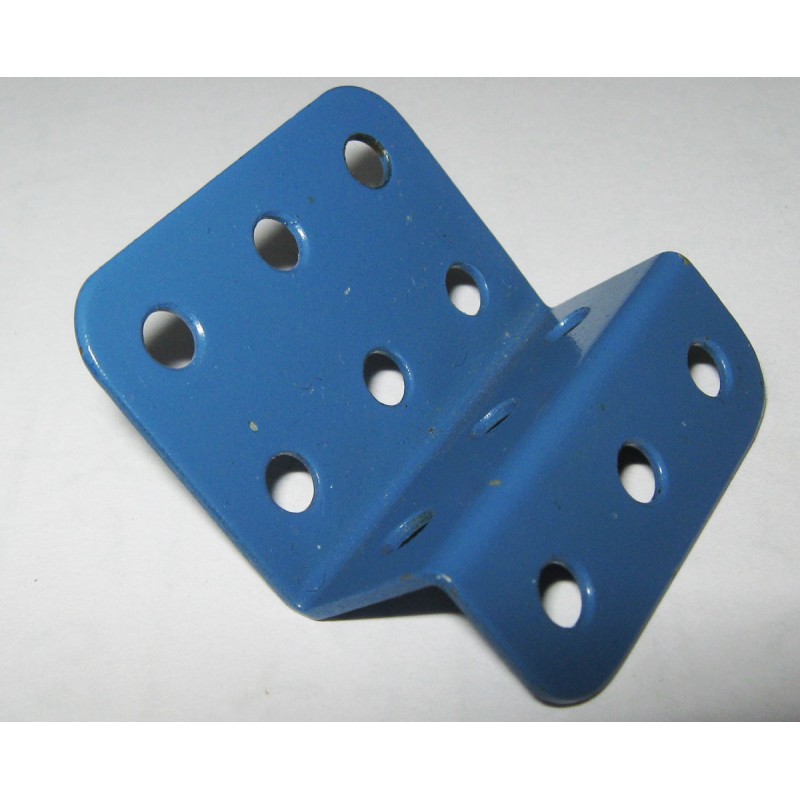 Equerre renversée Meccano 1 x 1 x 2, 3 trous bleue