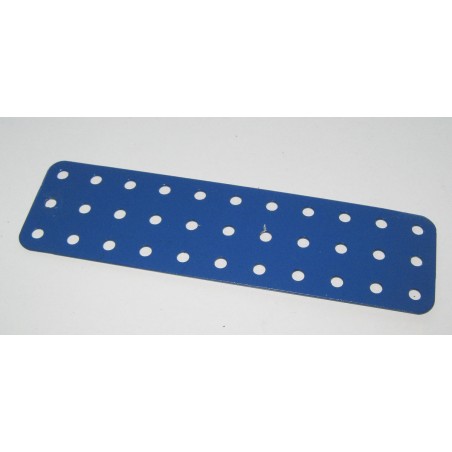 Plaque Meccano sans rebord 3x11 trous bleue