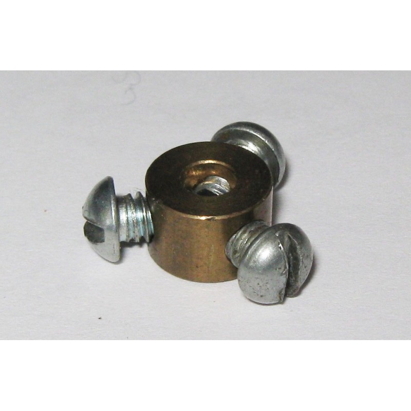 Bague 3 trous taraudés laiton pour Meccano