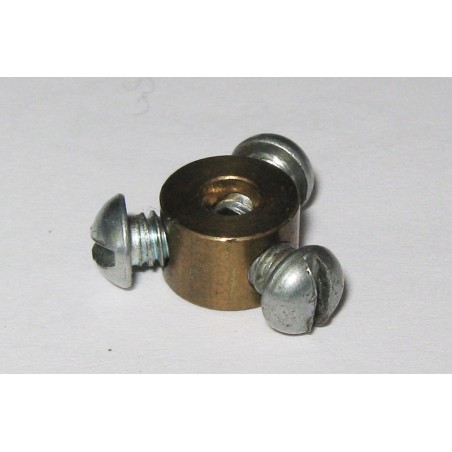 Bague 3 trous taraudés laiton pour Meccano