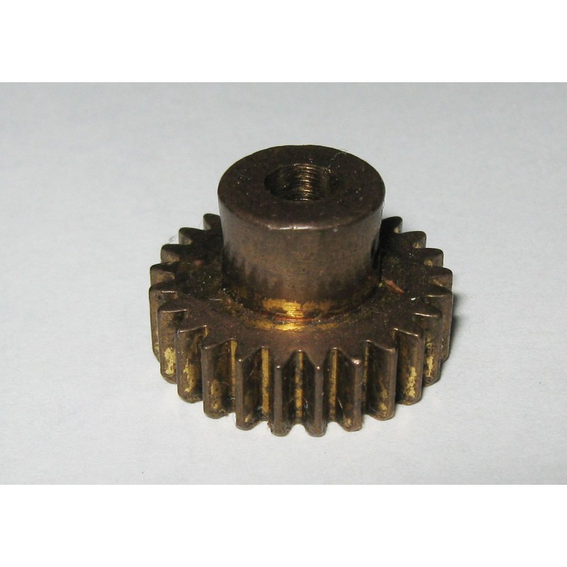Pignon 25 dents Meccano taraudé longueur 6 mm en laiton