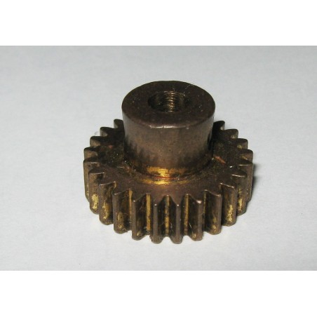 Pignon 25 dents Meccano taraudé longueur 6 mm en laiton