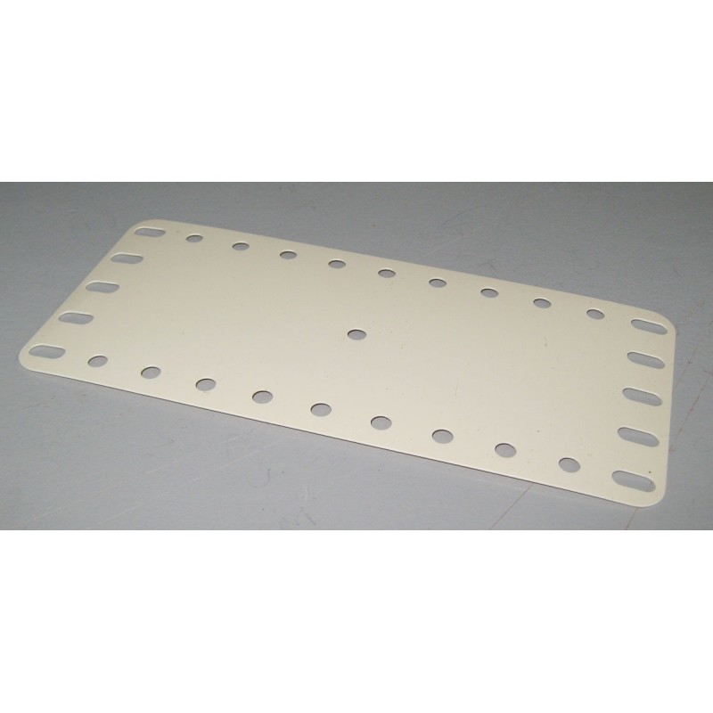 Plaque plastique Meccano 11x5 trous blanc cassé