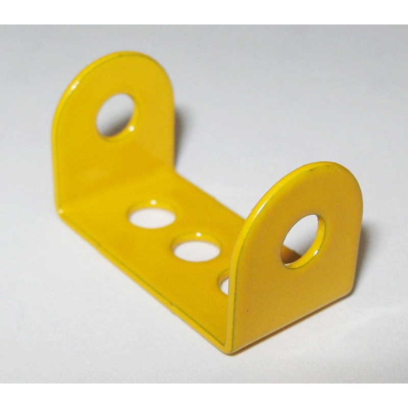 Bande coudée Meccano 3 trous jaune 12 x 24 x 12 mm