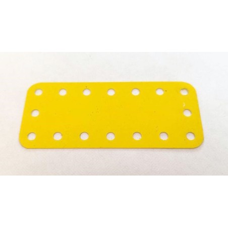 Plaque Meccano plastique 7x3 trous jaune
