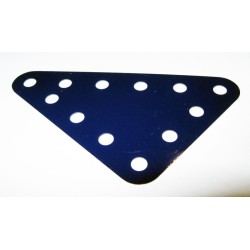 Plaque flexible triangulaire Meccano 5 x 4 trous bleue