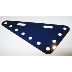 Plaque flexible triangulaire Meccano 7 x 4 trous bleue