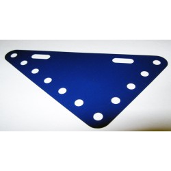 Plaque flexible triangulaire Meccano 7 x 5 trous bleue