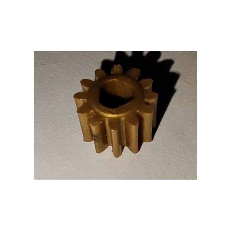 Pignon 12 dents Meccano 5 mm en plastique or 3 pans
