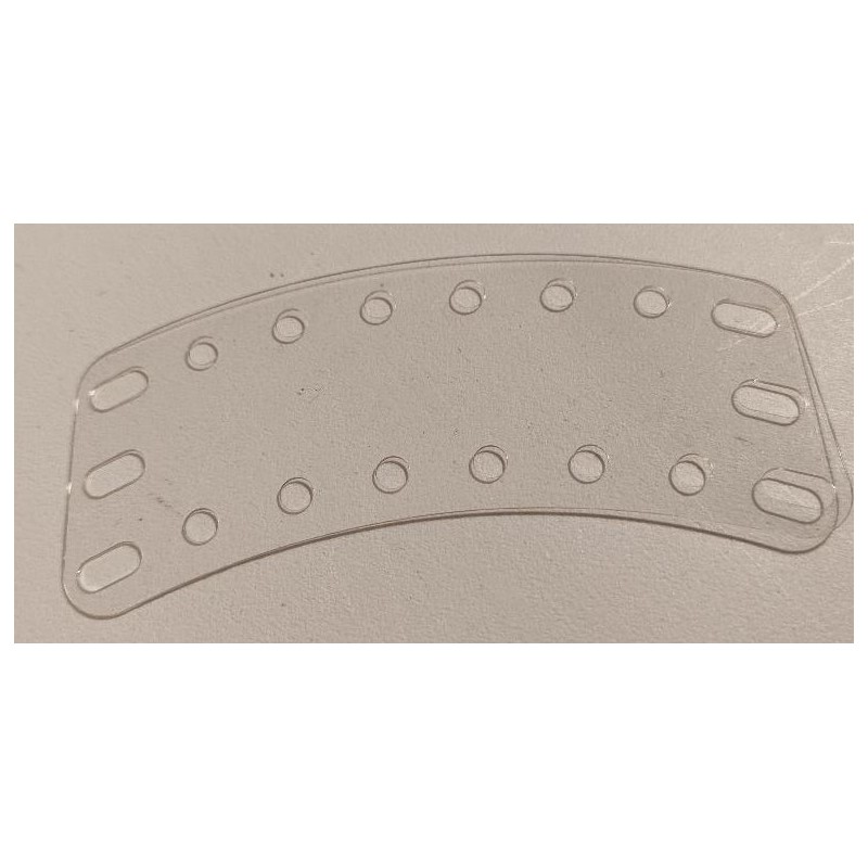 Plaque Meccano rectangle curviligne 100 x 38 mm transparente