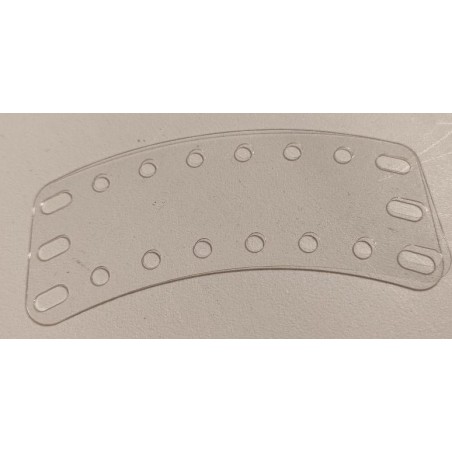 Plaque Meccano rectangle curviligne 100 x 38 mm transparente