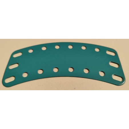 Plaque Meccano rectangle curviligne 100 x 38 mm bleu-vert