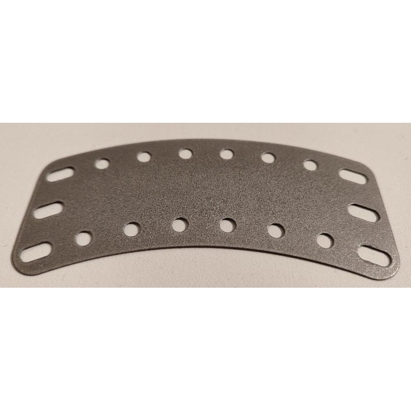 Plaque Meccano rectangle curviligne 100 x 38 mm grise