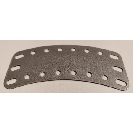 Plaque Meccano rectangle curviligne 100 x 38 mm grise
