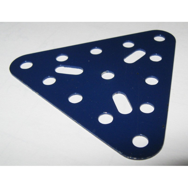 Plaque triangulaire Meccano 60 mm bleue