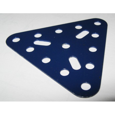 Plaque triangulaire Meccano 60 mm bleue