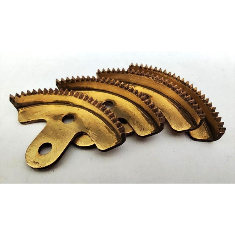 Secteurs crémaillère Meccano laiton sur chant