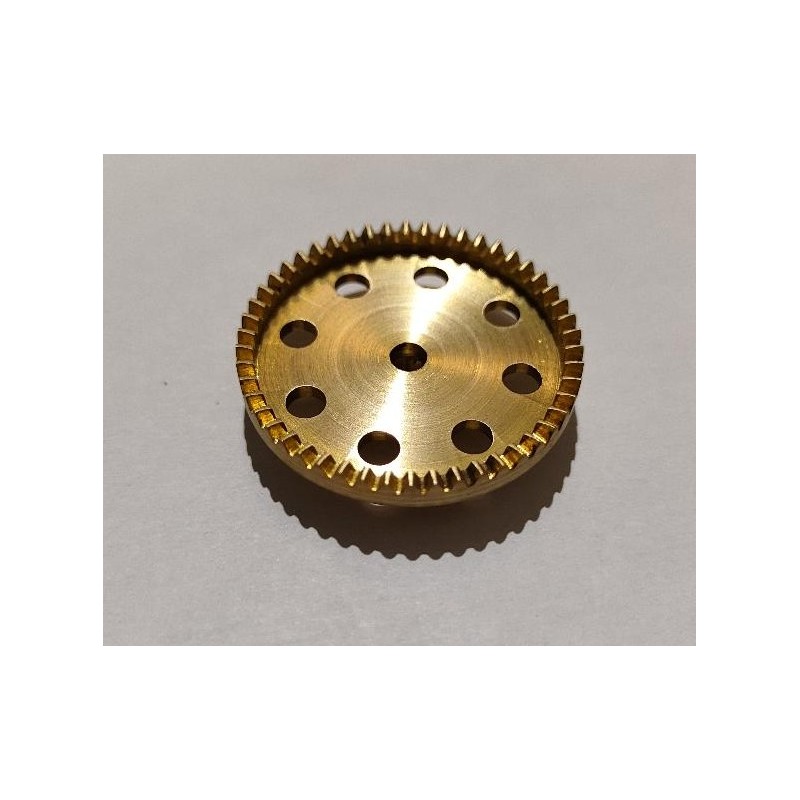 Roue de chant Meccano 50 dents laiton pour axe 3 pans