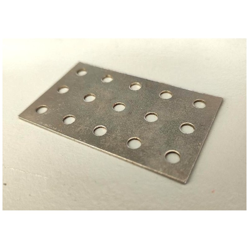 Plaque compatible Meccano sans rebord 3x5 trous zinguée