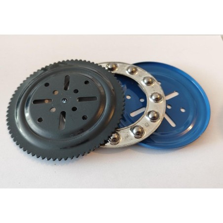 Roulement à billes complet Meccano bleu et gris