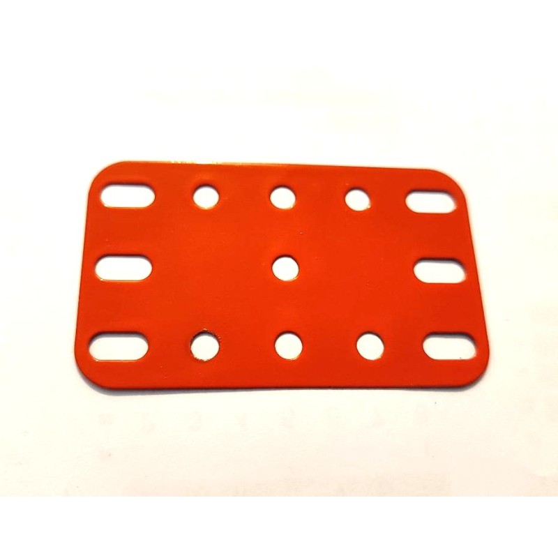 Plaque flexible Meccano 5x3 trous rouge vermillon