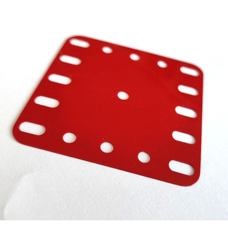 Plaque plastique Meccano 5x5 trous rouge